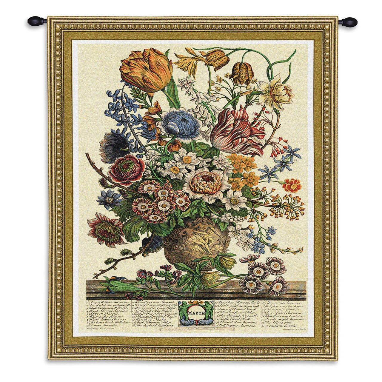 March Botanical by Robert Furber | Woven Tapestry Wall Art Hanging