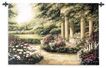 Westbury Gardens | Woven Tapestry Wall Art Hanging | Lush Spring Floral Scene | 100% Cotton USA Size 53x34 Wall Tapestry