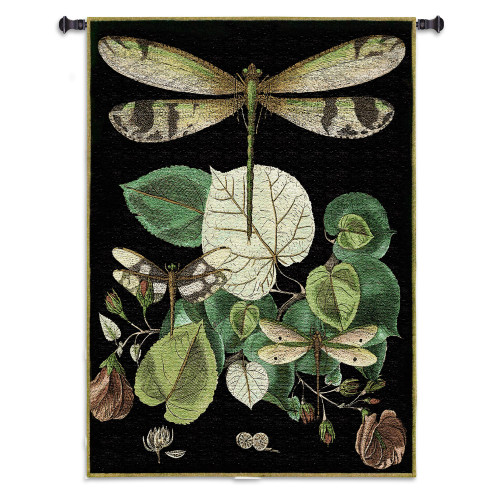 Whimsical Dragonfly II | Woven Tapestry Wall Art Hanging | Delicate Tropical Symbol of Summer | 100% Cotton USA Size 53x38 Wall Tapestry