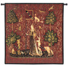 The Lady and the Unicorn – Touch | Woven Tapestry Wall Art Hanging | Historic Middle Ages Tapestry Reproduction | 100% Cotton USA Size 56x53 Wall Tapestry