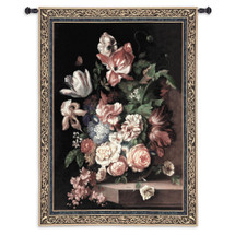Flowers of Grace by Riccardo Bianchi | Woven Tapestry Wall Art Hanging | Blooming Botanical Centerpiece Still Life | 100% Cotton USA Size 53x43 Wall Tapestry
