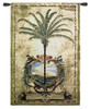 Sunset Palm by Liz Jardine | Woven Tapestry Wall Art Hanging | Old-World Tropical Palm Tree at Ocean | 100% Cotton USA Size 53x37 Wall Tapestry
