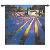 Evening Light Provence by Nancy O'Toole | Woven Tapestry Wall Art Hanging | House Nestled in Vibrant Lavender Field | 100% Cotton USA Size 53x53 Wall Tapestry