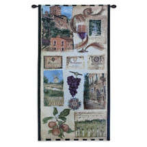 Wine Country II by Elizabeth Jardine | Woven Tapestry Wall Art Hanging | Vintage European Wine Vineyard Collage | 100% Cotton USA Size 53x27 Wall Tapestry
