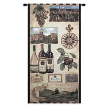 Wine Country I by Elizabeth Jardine | Woven Tapestry Wall Art Hanging | Vintage European Wine Vineyard Collage | 100% Cotton USA Size 53x27 Wall Tapestry
