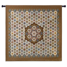 Honeycomb Quilt | Woven Tapestry Wall Art Hanging | Pastel Colored Honeycomb Hexagonal Tessellation | 100% Cotton USA Size 53x48 Wall Tapestry