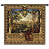 Le Chateau de Monceau by Louis Carrogis | Woven Tapestry Wall Art Hanging | Louis XIV Palace Garden with String Musicians | 100% Cotton USA Size 53x53 Wall Tapestry