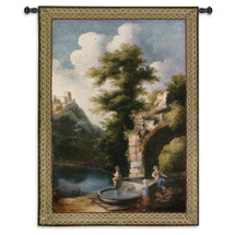 Stolen Moments | Woven Tapestry Wall Art Hanging | Secluded Nature Fishing Scene | 100% Cotton USA Size 53x34 Wall Tapestry