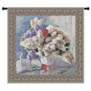 Flowers from Strauss by Valeriy Chuikov | Woven Tapestry Wall Art Hanging | Bright Pastel Bouquet with Sheet Music Score | 100% Cotton USA Size 53x53 Wall Tapestry