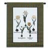 Tulip Study I | Woven Tapestry Wall Art Hanging | White and Yellow Tulips with Latin Names | 100% Cotton USA Size 33x26 Wall Tapestry