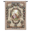Courtship | Woven Tapestry Wall Art Hanging | Ornate Roses with Romantic Royalty Centerpiece | 100% Cotton USA Size 70x53 Wall Tapestry