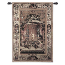 The Offering to Bacchus from the Grotesques Series by Jean-Baptiste Monnoyer | Woven Tapestry Wall Art Hanging | Marble Bacchus Statue on Ornate Background | 100% Cotton USA Size 72x52 Wall Tapestry