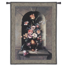 Flowers of Antiquity I by Riccardo Bianchi | Woven Tapestry Wall Art Hanging | Accented Blooming Flowers Botanical Still Life | 100% Cotton USA Size 53x39 Wall Tapestry