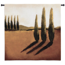 Memories of Tuscany I by Tandi Venter | Woven Tapestry Wall Art Hanging | Impressionist Italian Countryside with Shaded Trees | 100% Cotton USA Size 53x53 Wall Tapestry