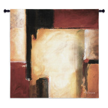 West by Noah Li-Leger | Woven Tapestry Wall Art Hanging | Abstract Geometric Shapes in Red Earthy Tones | 100% Cotton USA Size 53x53 Wall Tapestry