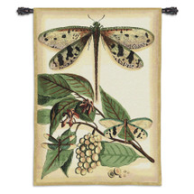 Lt Whimsical Dragonfly | Woven Tapestry Wall Art Hanging | Delicate Tropical Symbol of Summer | 100% Cotton USA Size 53x39 Wall Tapestry