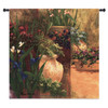 Flower Pots | Woven Tapestry Wall Art Hanging | Impressionist Blooming Floral Panel Artwork | 100% Cotton USA Size 53x53 Wall Tapestry