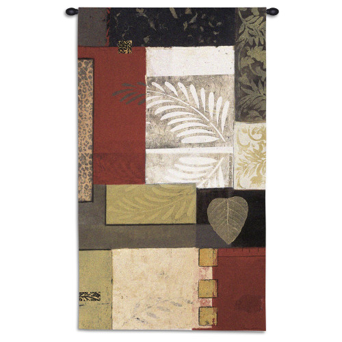 Enlightenment II by Connie Tunick | Woven Tapestry Wall Art Hanging | Abstra Leaf Frond Collage | 100% Cotton USA Size 52x31 Wall Tapestry
