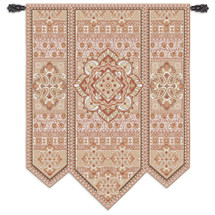 Masala Clove | Woven Tapestry Wall Art Hanging | Eastern India Inspired Motif in Soft Browns | 100% Cotton USA Size 67x53 Wall Tapestry