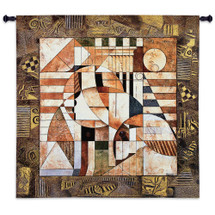 Point of Reference by Richard Hall | Woven Tapestry Wall Art Hanging | Abstract Geometric Pattern Collage | 100% Cotton USA Size 54x52 Wall Tapestry