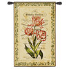 Botanical Garden I | Woven Tapestry Wall Art Hanging | Vibrant Old World Flowers on Parchment | 100% Cotton USA Size 53x34 Wall Tapestry
