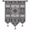 Masala Licorice | Woven Tapestry Wall Art Hanging | Eastern India Inspired Motif in Beiges and Grays | 100% Cotton USA Size 67x53 Wall Tapestry