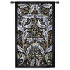 Panel of Tiles by William Morris | Woven Tapestry Wall Art Hanging | Powder Blue and Dark Green Filigree Pattern | 100% Cotton USA Size 82x53 Wall Tapestry