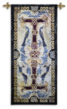 Celtic Design I | Woven Tapestry Wall Art Hanging | Irish Tribal Symbolic Knots | 100% Cotton USA Size 53x25 Wall Tapestry
