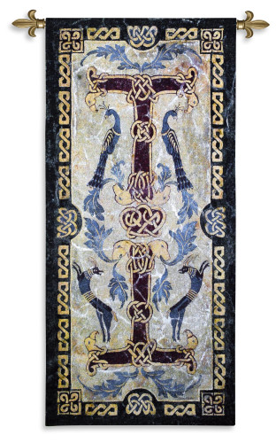 Celtic Design II | Woven Tapestry Wall Art Hanging | Irish Tribal Knots and Spirit Animals | 100% Cotton USA Size 53x25 Wall Tapestry