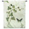 Ivies and Ferns IV by Lisa Audit | Woven Tapestry Wall Art Hanging | Contemporary Fern and Butterflies on Cursive Parchment | 100% Cotton USA Size 52x40.5 Wall Tapestry