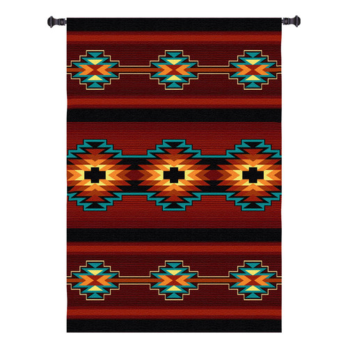 Esme | Woven Tapestry Wall Art Hanging | Radiant Southwestern Inspired Geometric Design | 100% Cotton USA Size 73x53 Wall Tapestry