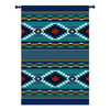Balpinar | Woven Tapestry Wall Art Hanging | Blue Southwestern Native American Geometric Design | 100% Cotton USA Size 73x53 Wall Tapestry