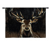 Young Buck | Woven Tapestry Wall Art Hanging | Wildlife Painting with Earth Tones | 100% Cotton USA Size 45x45 Wall Tapestry
