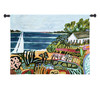 Nautical Whimsy II by Karen Fields | Woven Tapestry Wall Art Hanging | Abstract Coastal Home with Beautiful Vivid Garden | 100% Cotton USA Size 52x38 Wall Tapestry
