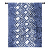 Indigo Primitive Patterns IV by Renee Stramel | Woven Tapestry Wall Art Hanging | Bold Expressionist White Design on Worn Cobalt | 100% Cotton USA Size 31x23 Wall Tapestry