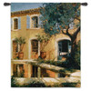 Estanque | Woven Tapestry Wall Art Hanging | Impressionist Sunny Villa with Reflective Pond | 100% Cotton USA Size 53x46 Wall Tapestry