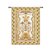 Sovereign Chablis | Woven Tapestry Wall Art Hanging | Royal Luxurious Archectural Design in Deep White and Gold | 100% Cotton USA Size 145x63 Wall Tapestry