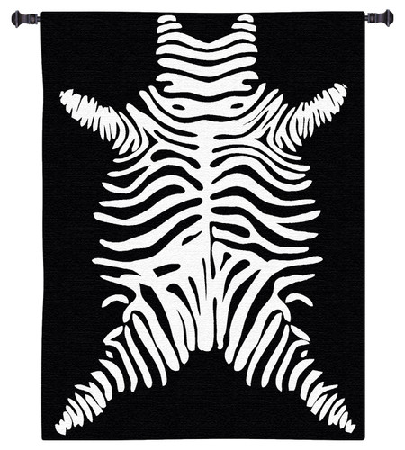 Imperial Zebra | Woven Tapestry Wall Art Hanging | Bold Patterned Minimalist African Wildlife Decor | 100% Cotton USA Size 38x31 Wall Tapestry