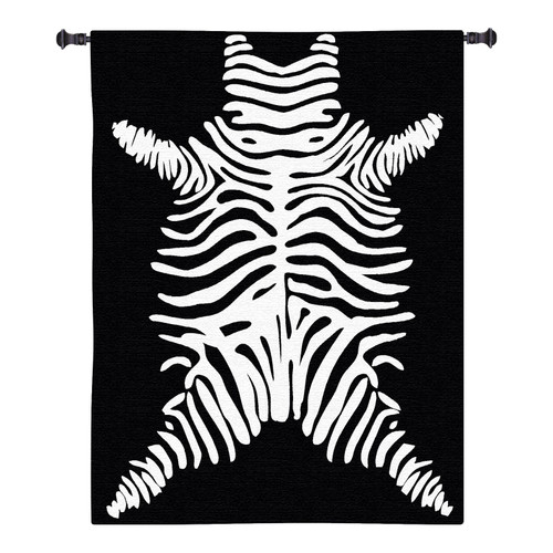 Imperial Zebra | Woven Tapestry Wall Art Hanging | Bold Patterned Minimalist African Wildlife Decor | 100% Cotton USA Size 68x52 Wall Tapestry
