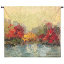 Fall Riverside I | Woven Tapestry Wall Art Hanging |  | 100% Cotton USA Size 63x60 Wall Tapestry