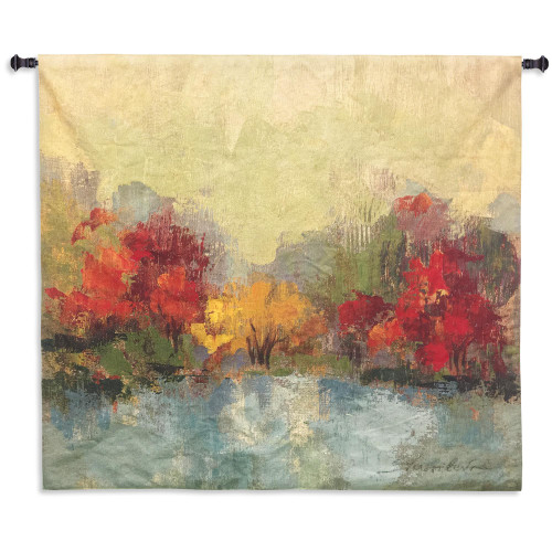 Fall Riverside I | Woven Tapestry Wall Art Hanging |  | 100% Cotton USA Size 45x45 Wall Tapestry