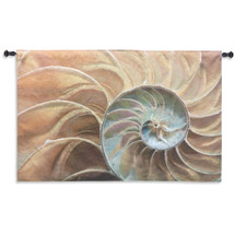 Nautilus | Woven Tapestry Wall Art Hanging | Nautical Pair of Spiraling Shells | 100% Cotton USA Size 45x30 Wall Tapestry
