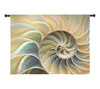 Nautilus Blue | Woven Tapestry Wall Art Hanging | Nautical Shell Fibonacci Spiral Pattern | 100% Cotton USA Size 53x33 Wall Tapestry