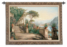 Lodge at Lake Como by Carl Frederik Aagaard | Woven Tapestry Wall Art Hanging | Italian Landscape Lakeside Scenery | 100% Cotton USA Size 76x53 Wall Tapestry