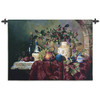 Tavola di Capri by Fran Di Giacomo | Woven Tapestry Wall Art Hanging | Classic Italian Still Life Feast | 100% Cotton USA Size 53x36 Wall Tapestry