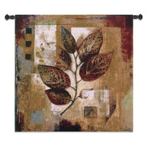 Modernist Autumn by Dougal | Woven Tapestry Wall Art Hanging | Abstract Fall Leaf in Contemporary Geometric Pattern | 100% Cotton USA Size 35x35 Wall Tapestry
