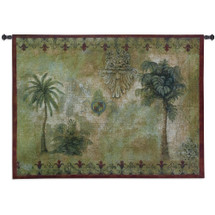 Masoala I by Jill O'Flannery | Woven Tapestry Wall Art Hanging | Tropical West Indies Palm Trees | 100% Cotton USA Size 53x38 Wall Tapestry