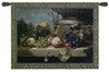 Grapes of Venice by Riccardo Bianchi | Woven Tapestry Wall Art Hanging | Luscious Fruits with Champagne on Stone Ledge Still Life | 100% Cotton USA Size 53x38 Wall Tapestry