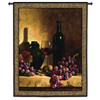 Wine Bottle with Grapes and Walnuts by Loran Speck | Woven Tapestry Wall Art Hanging | Vintage Wine Ensemble Still Life | 100% Cotton USA Size 59x53 Wall Tapestry