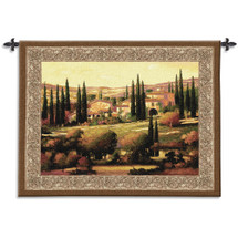 Tuscan Gold by Max Hayslette | Woven Tapestry Wall Art Hanging | Italian Villa Countryside Landscape | 100% Cotton USA Size 53x40 Wall Tapestry